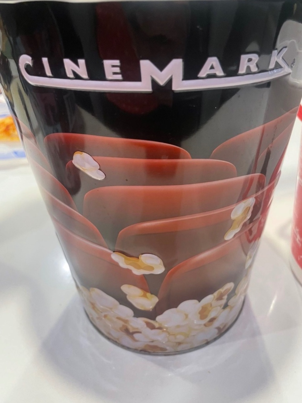 Cinemark Collectible Coca Cola Metal Large Popcorn Buckets, Set Of 2